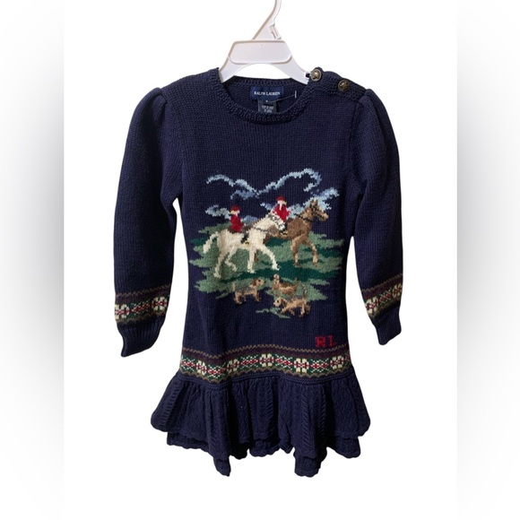 Polo Ralph LaurenLittle Girl's Polo Bear Cotton Sweater Dress